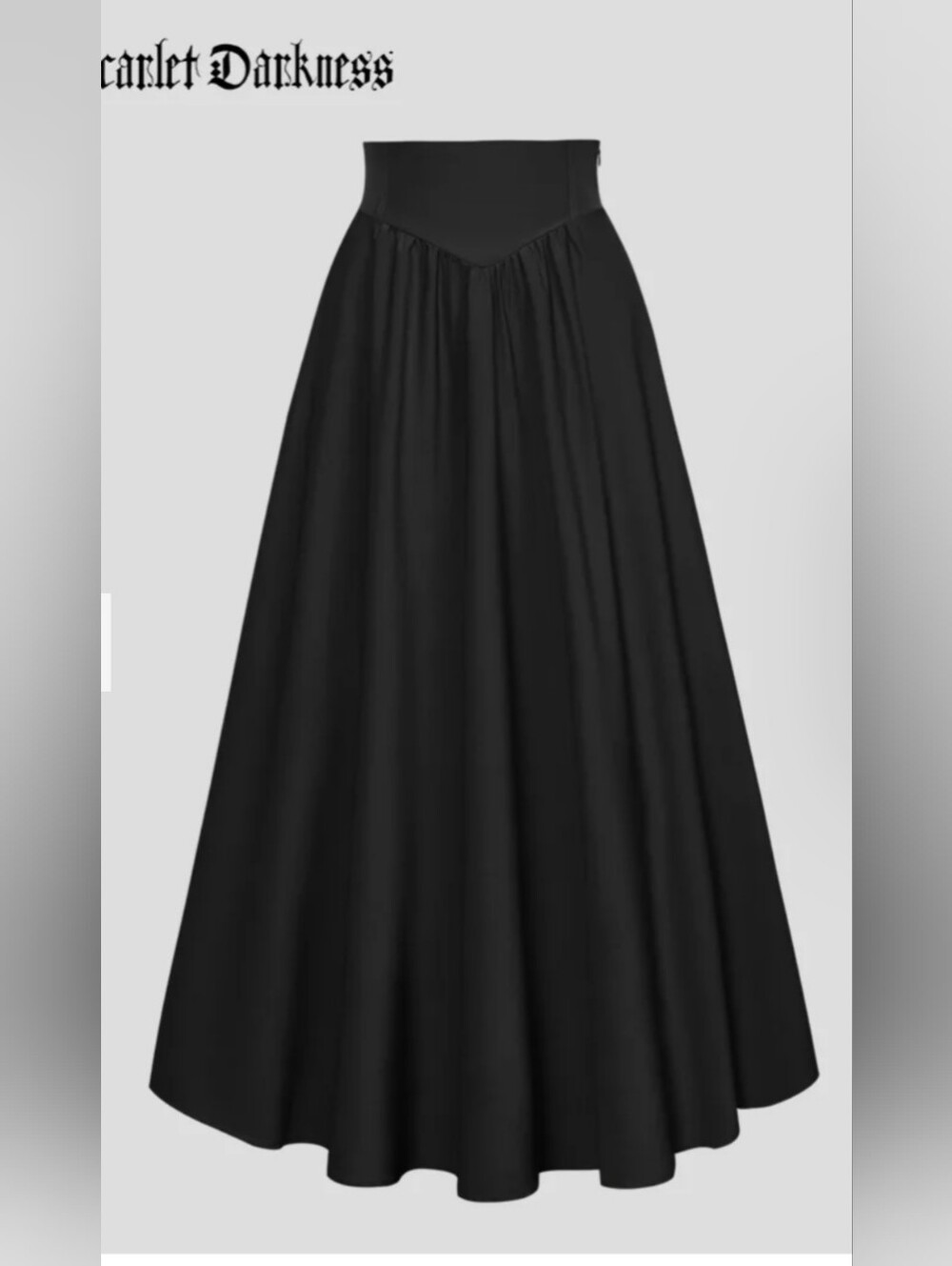Scarlet Darkness Black Maxi Skirt with High Waist